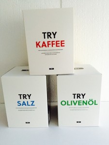 Try Boxen Kaffee Salz und Olivenoel 